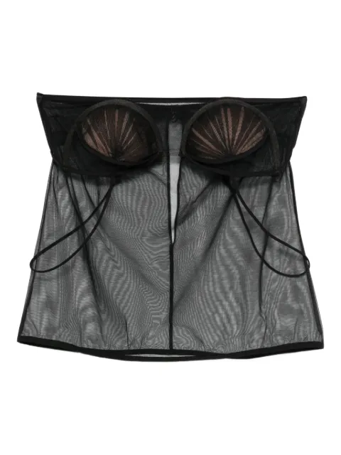 Nensi Dojaka semi-sheer tank top Black NDTOP1002003101