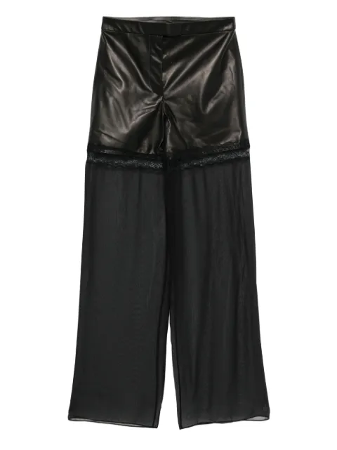 Nensi Dojaka leather palazzo trousers Black NDTRS0785000100