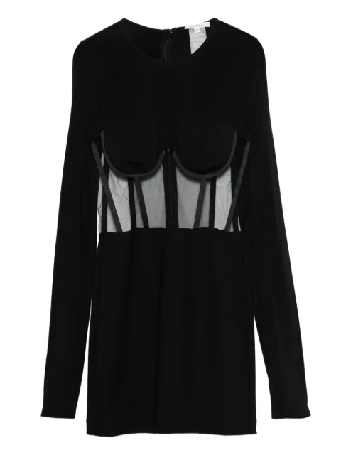 Nensi Dojaka mesh-panel mini dress Black NDDR2771000100