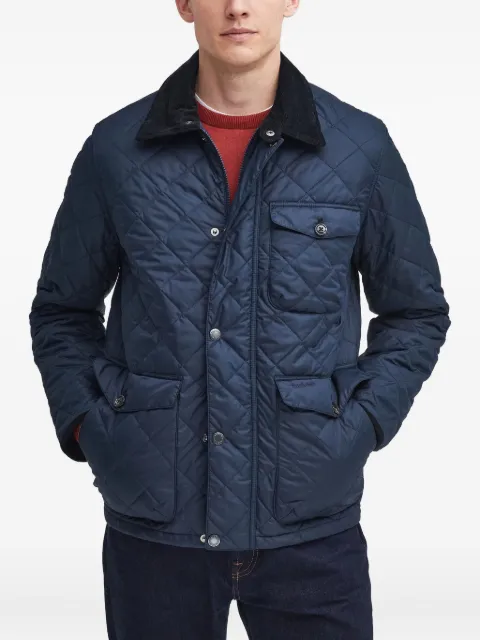 Barbour quilted corduroy-collar jacket Blue MQU1808NY51