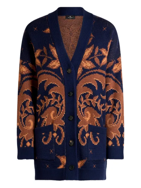 ETRO wool jacquard cardigan Blue WRKE0159AQ171