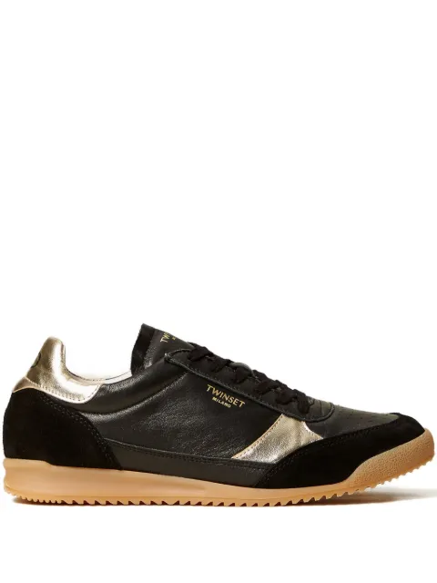TWINSET laminated-details running sneakers Black 252TGT022