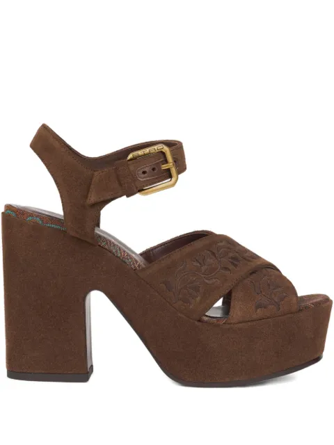ETRO 115mm suede sandals Brown WS4F0006AP362