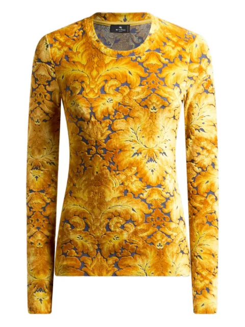ETRO chenille jacquard long-sleeve t-shirt Yellow WRJB002699JJD10