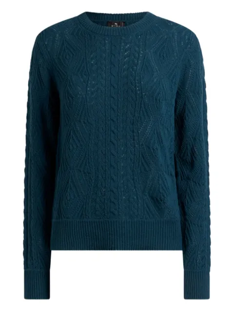 ETRO cable-knit wool sweater Blue WRKE0319AV708
