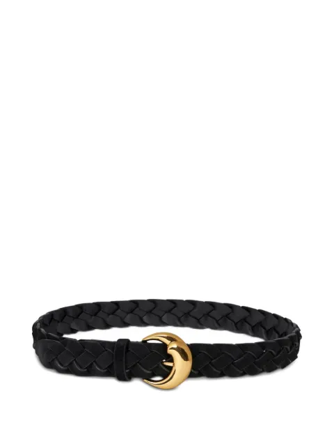 ETRO braided-leather crescent-buckle belt Black WP3B0009AE280