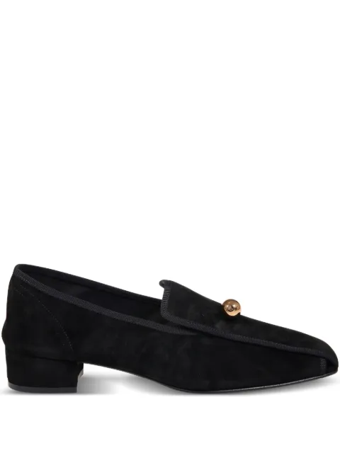 HERBERT LEVINE ball-embellished suede loafers Black HBWF015001