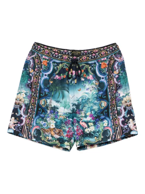 Camilla baroque-print swim shorts Black 00035729