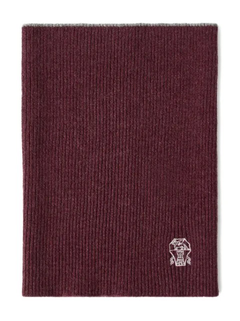 Brunello Cucinelli ribbed logo-embroidered neck warmer Red M22K90703CJC51
