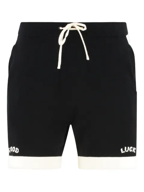MR. SATURDAY side-slit knitted shorts Black MSPS241502B