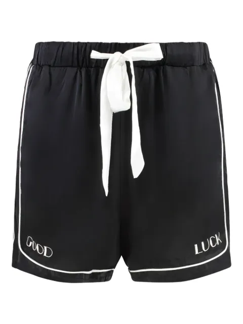 MR. SATURDAY piped-trim silk shorts Black MSPS241304A