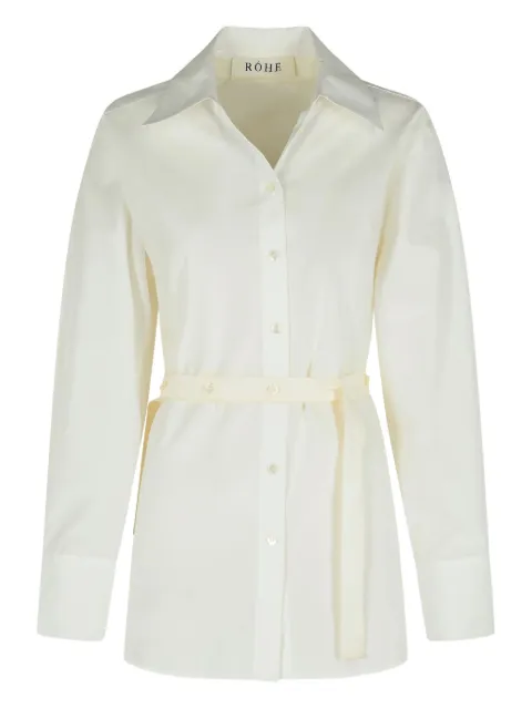 Róhe silk-insert belted vest-shirt White 41619130