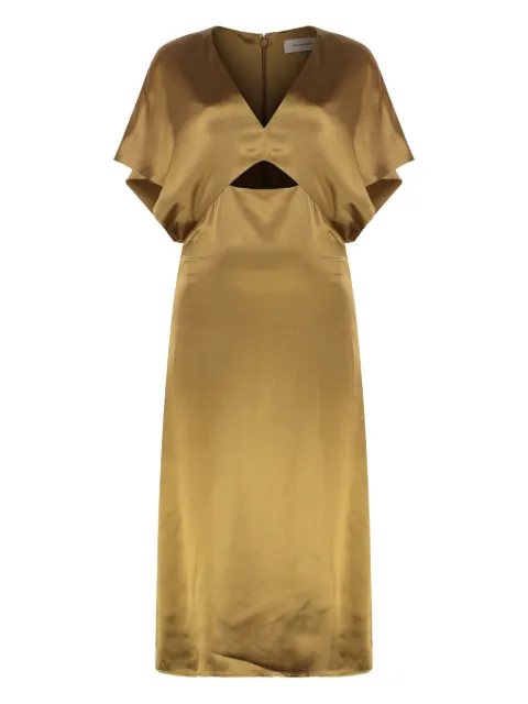 Yves Salomon cut-out midi dress Yellow 24E24EYR01723SAVI