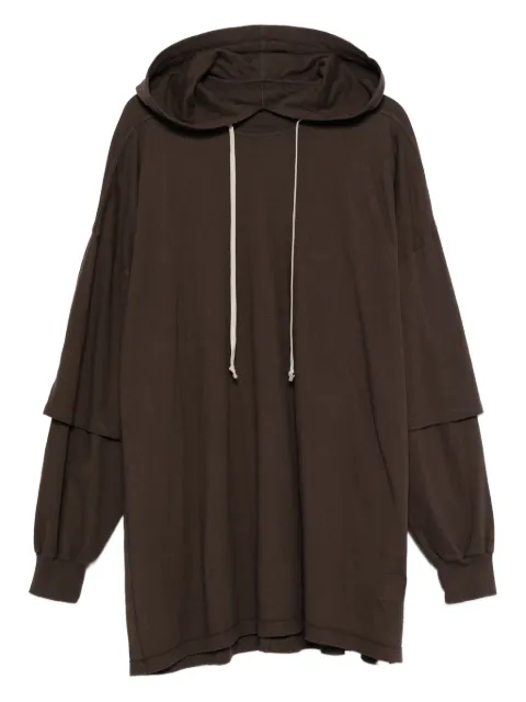 Rick Owens DRKSHDW double-layer hoodie Brown DU02E7271JDB78
