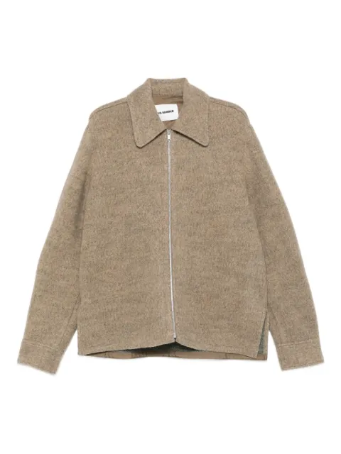 Jil Sander zip-fastening collared wool jacket Neutrals J22DL0315J20321