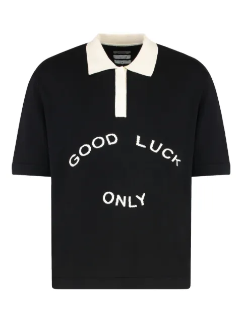 MR. SATURDAY short-sleeve embroidered polo shirt Black MSPS241501B