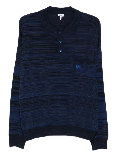 LOEWE striped logo polo sweater Blue H526Y14KLE