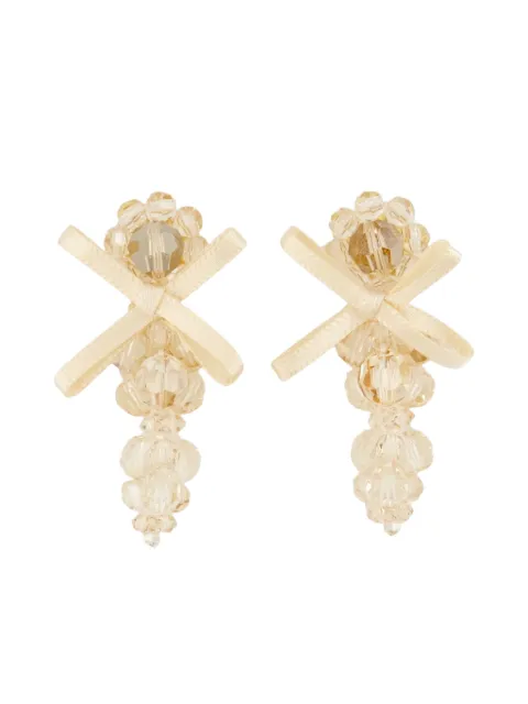 Simone Rocha embellished bow earrings Yellow ERG5450903CRYSTALBISCUIT