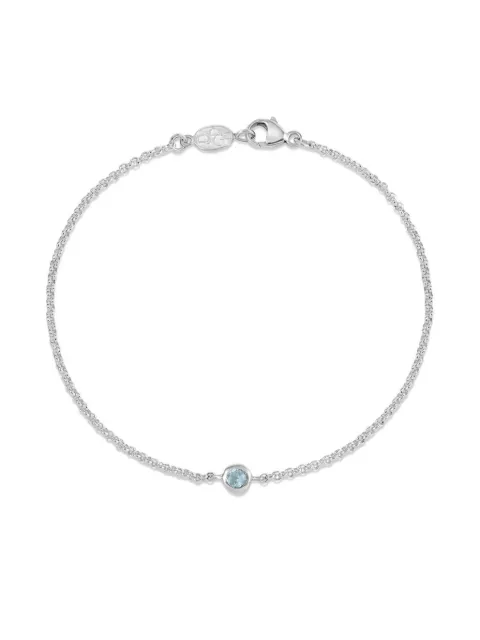DOWER AND HALL single-aquamarine dewdrop chain bracelet Silver TWB3SAQUAMED