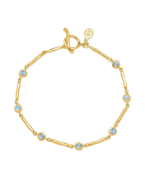 DOWER AND HALL aquamarine dewdrops link bracelet Gold TWB24VAQUA