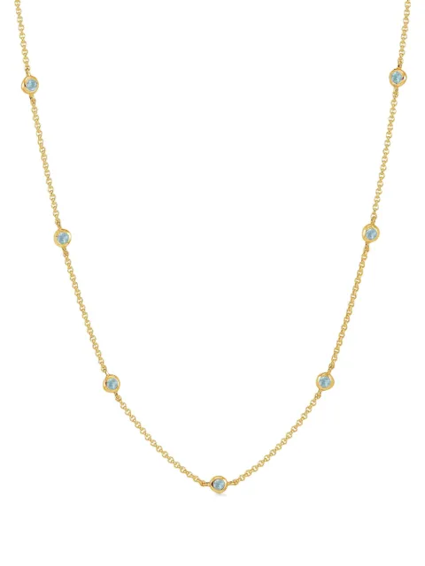 DOWER AND HALL 18K yellow gold vermeil aquamarine dewdrop-pendant necklace Gold TWN11SAQUA18