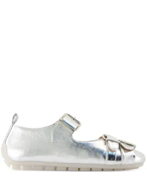 Simone Rocha buckle-detail ballet flats Grey BPT80821METALLICLEATHERSILVER