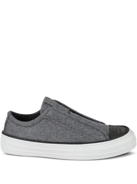 Brunello Cucinelli embellished slip-on sneakers Grey MZ26G3026C003
