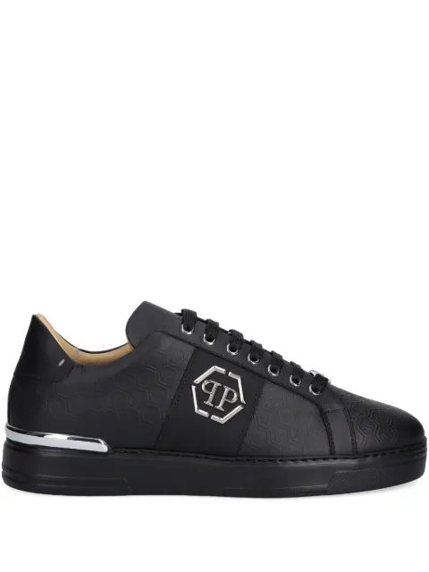 Philipp Plein embossed-logo lace-up sneakers Black USC0768PLE005N