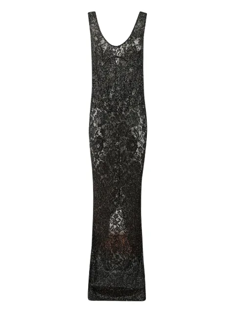 The New Arrivals Ilkyaz Ozel crystal-embellished lace maxi dress Black NA00303510801