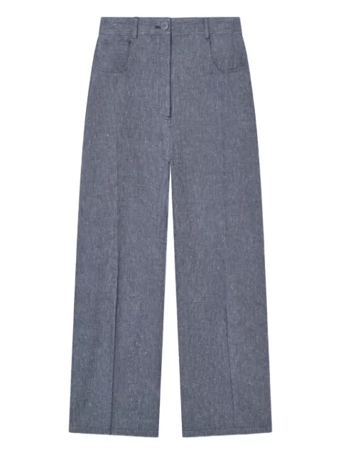 MARK KENLY DOMINO TAN Pella button-fastening wide-leg trousers Blue 2532163205