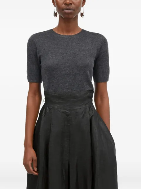MARK KENLY DOMINO TAN Nova Light Ramie pleated wrap midi skirt Black 2530783952