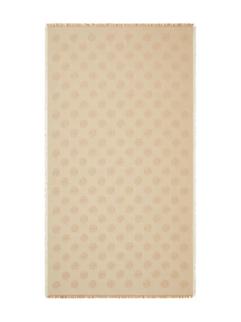 Tory Burch medallion logo oblong scarf Neutrals 171970