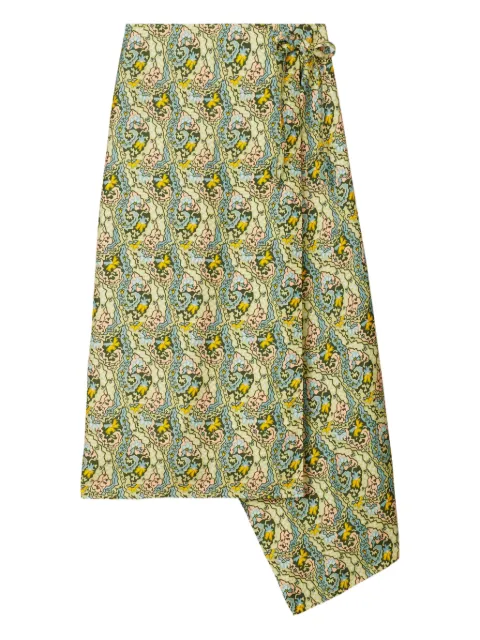 Tory Burch printed asymmetric skirt Blue 176354