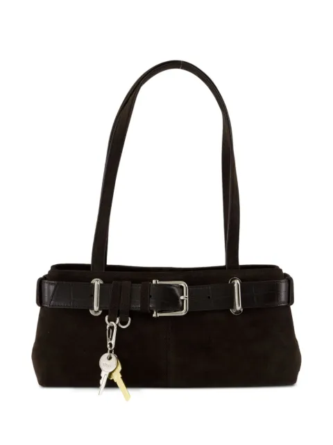 Osoi Brocle buckled suede mini bag Brown 25FB05009280