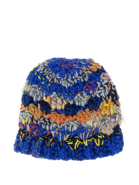 Exquisite J striped wool beanie Blue H538V4