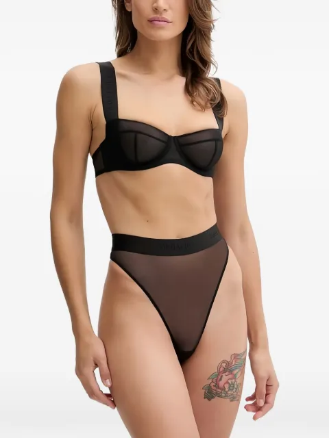 Zhilyova lettering-strap bra Black 171010251