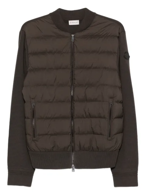 Moncler padded zip-up cardigan Brown K20919B00015M1131