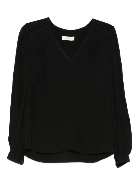 TWINSET V-neck puff-sleeve top Black 252TP2151