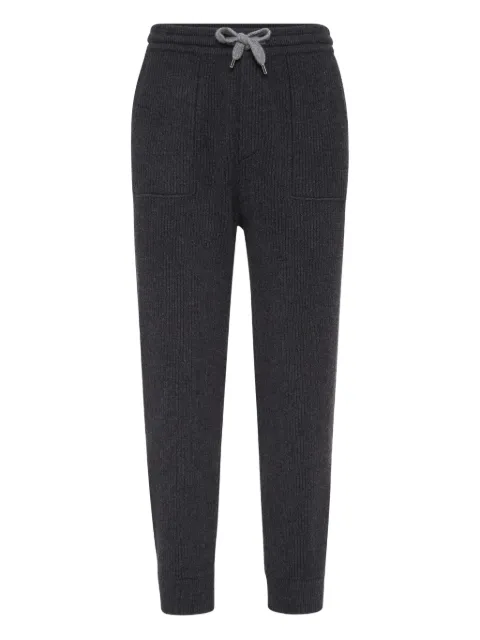 Brunello Cucinelli ribbed knit track pants Grey M22704849GCZA06