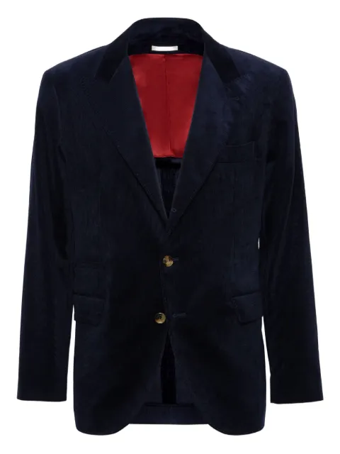 Brunello Cucinelli velvet two-button blazer Blue ML4627BFDC5755