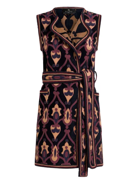 ETRO jacquard-pattern belted mini dress Blue WRDA001899TJEG9