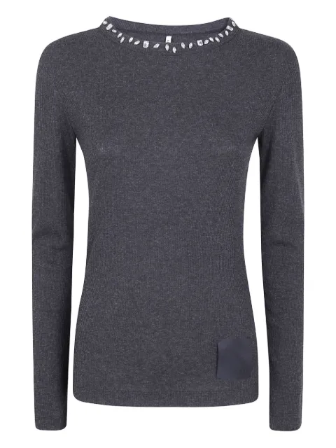 Liviana Conti embellished-neckline sweater Grey L5WW73