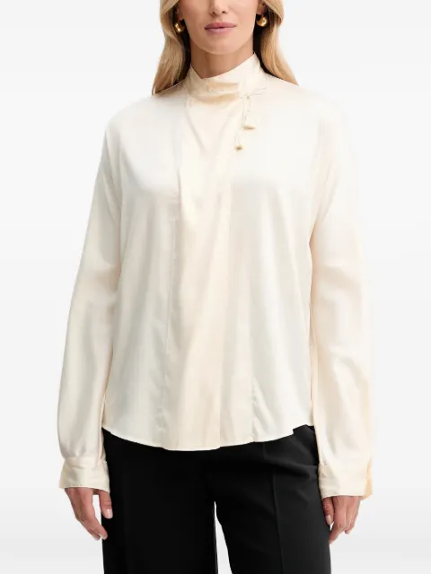Forte Forte tassel mock-neck blouse Neutrals 14076