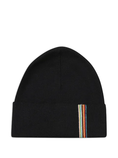 Paul Smith Signature Stripe beanie hat Black M1A383ALT72579