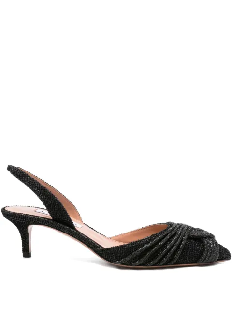 Aquazzura 60mm beaded slingback heeled pumps Black GASMIDL3SHVBLA