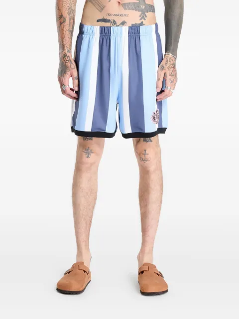 Pleasures stripe panelled shorts Blue P25JC013BLUE