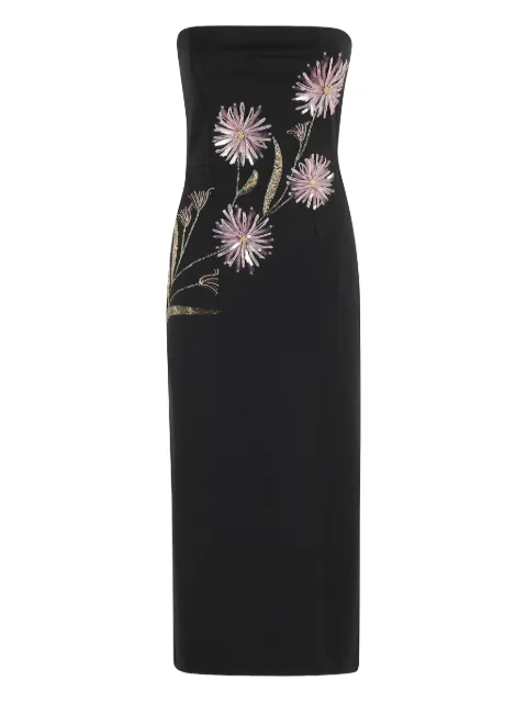 STAUD Brooke Dahlia Daydream midi dress Black R25P2302BT097