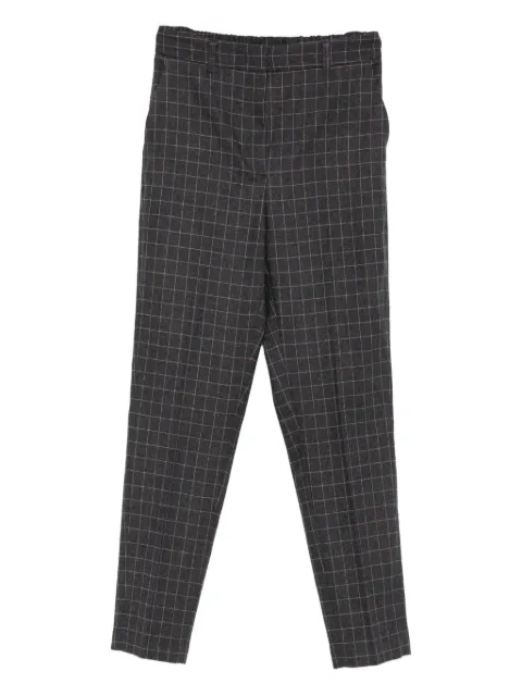 Niu grid-pattern straight trousers Grey AW24231T075