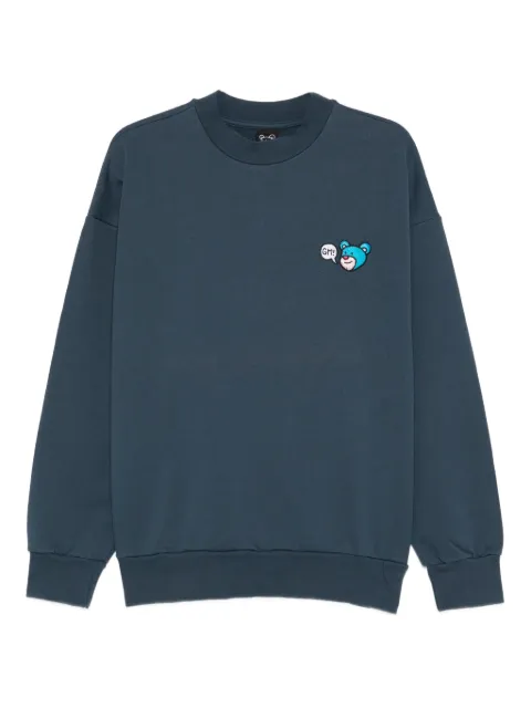 INBETWEENERS bear-embroidered crew-neck sweatshirt Blue F4TWUASW021