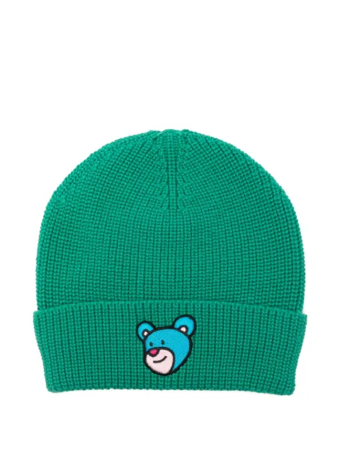 INBETWEENERS ribbed teddy-embroidered beanie Green F4TWUAHT004